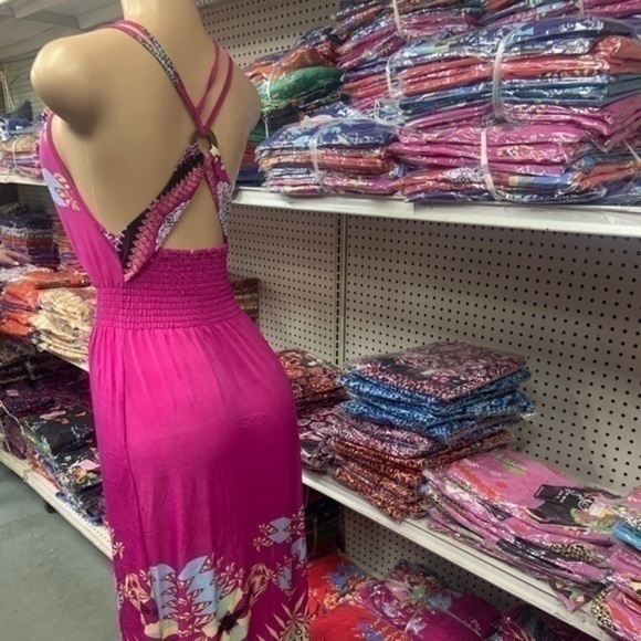 Sun Dress Floral Maxi - XXL  ( Y-188 ) red - Picture 8 of 10